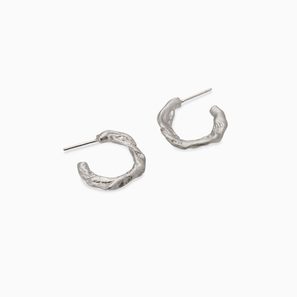 Lira Hoops | Solid White Gold