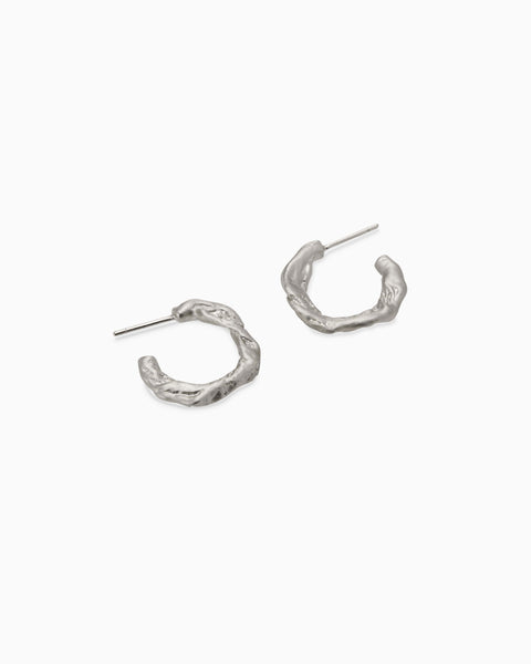 Lira Hoops | Solid White Gold