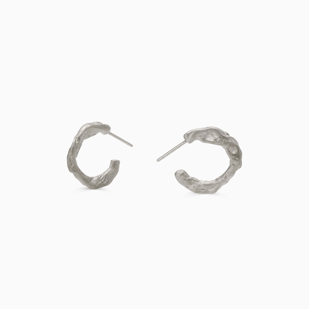 Lira Hoops | Solid White Gold