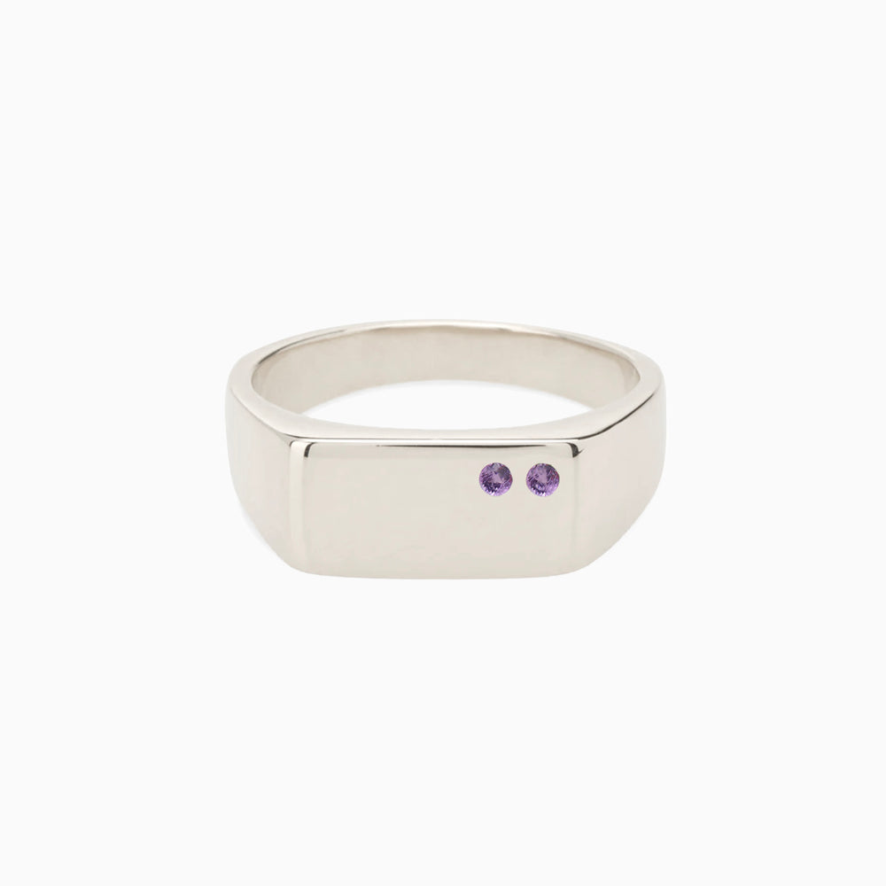 Rectangle Stone Signet Ring | Silver