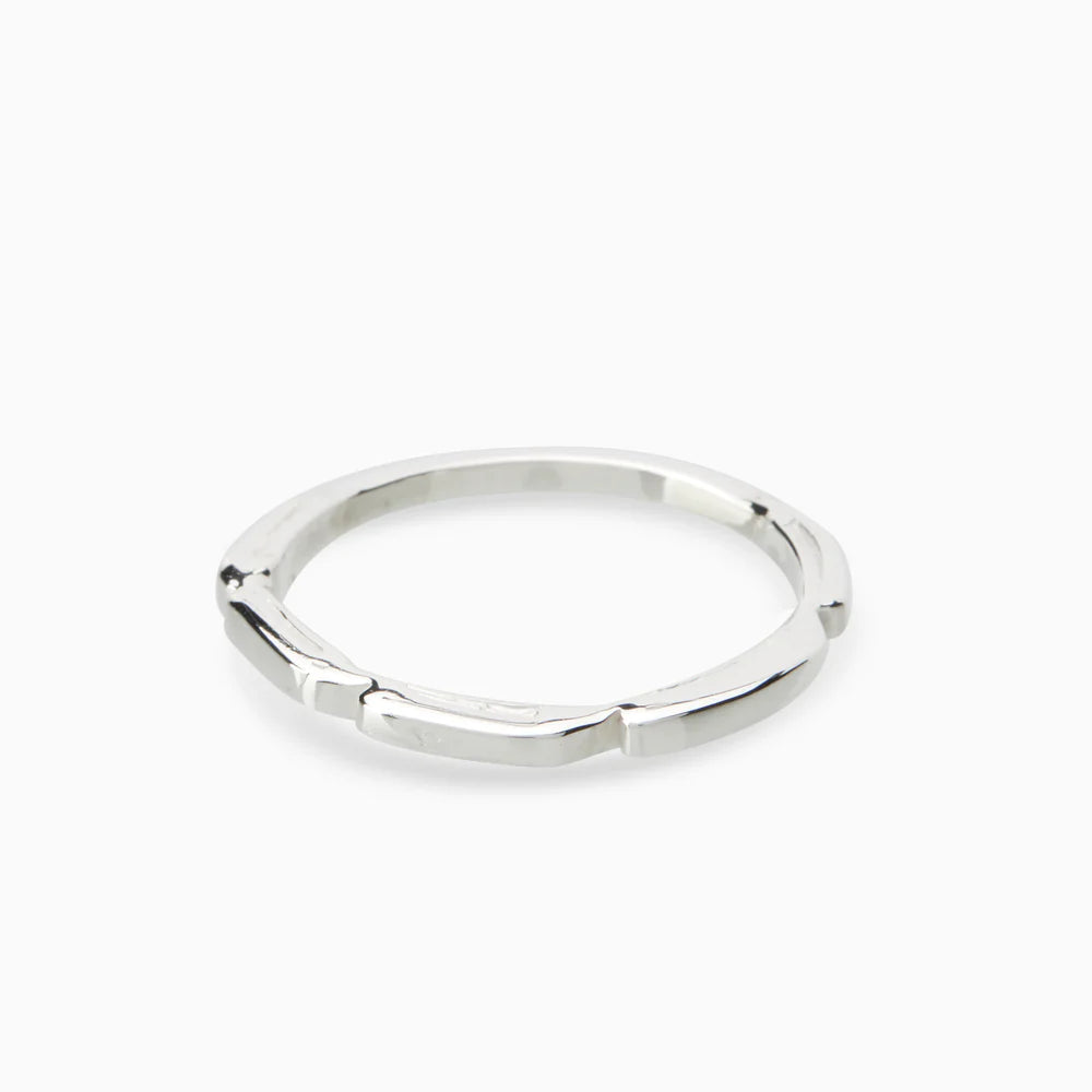 Delicate Trim Stack Ring | Solid White Gold