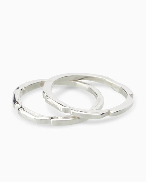 Delicate Trim Stack Ring | Solid White Gold