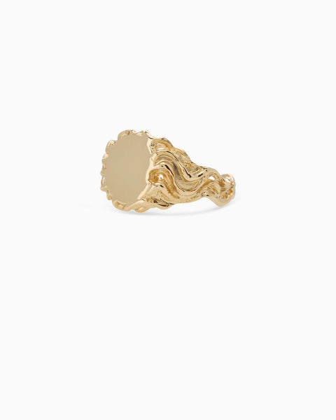 Sculpt Signet Ring | Solid Yellow Gold