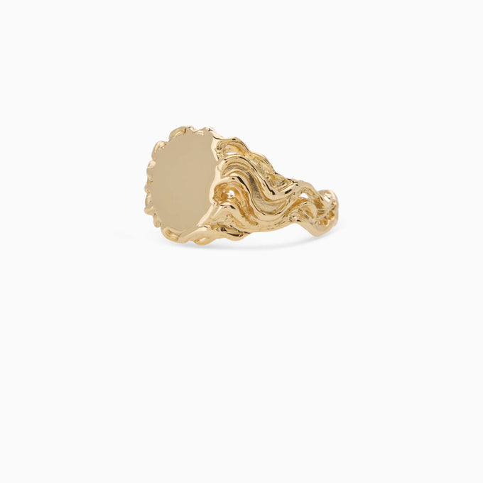Sculpt Signet Ring | Solid Yellow Gold