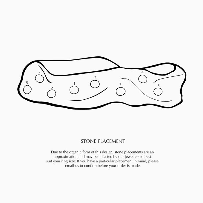 Custom Wave Ring (Stone & Engraving) | Yellow Gold