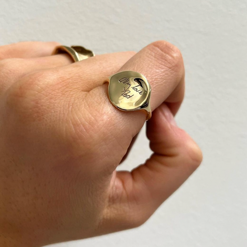 Custom Engraved Ring | White Gold