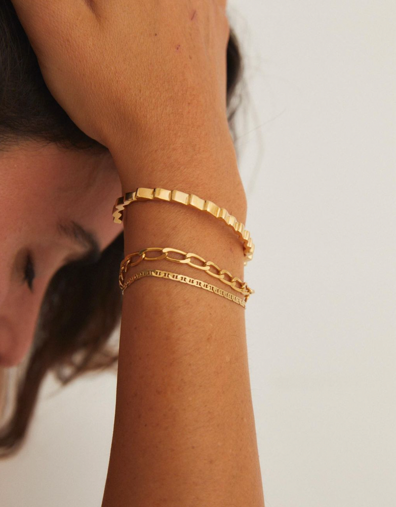 Ribbon Link Bracelet | Gold