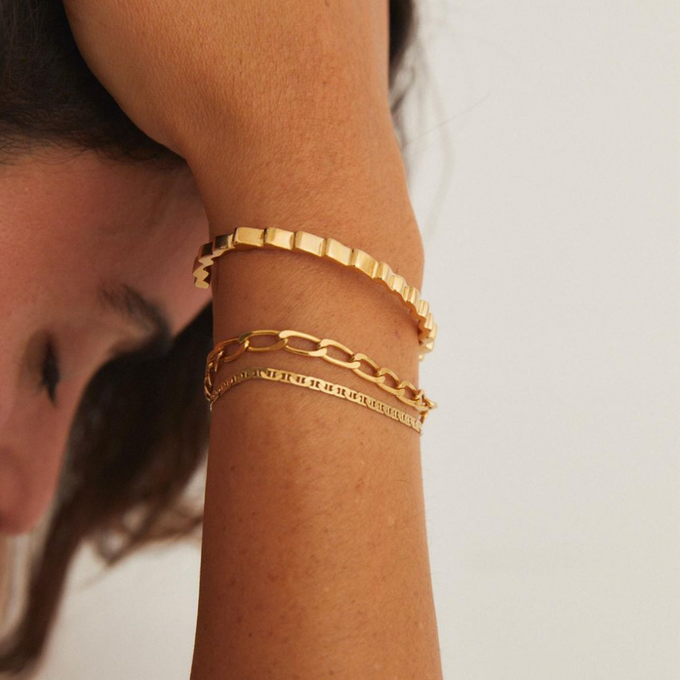 Ribbon Link Bracelet | Gold