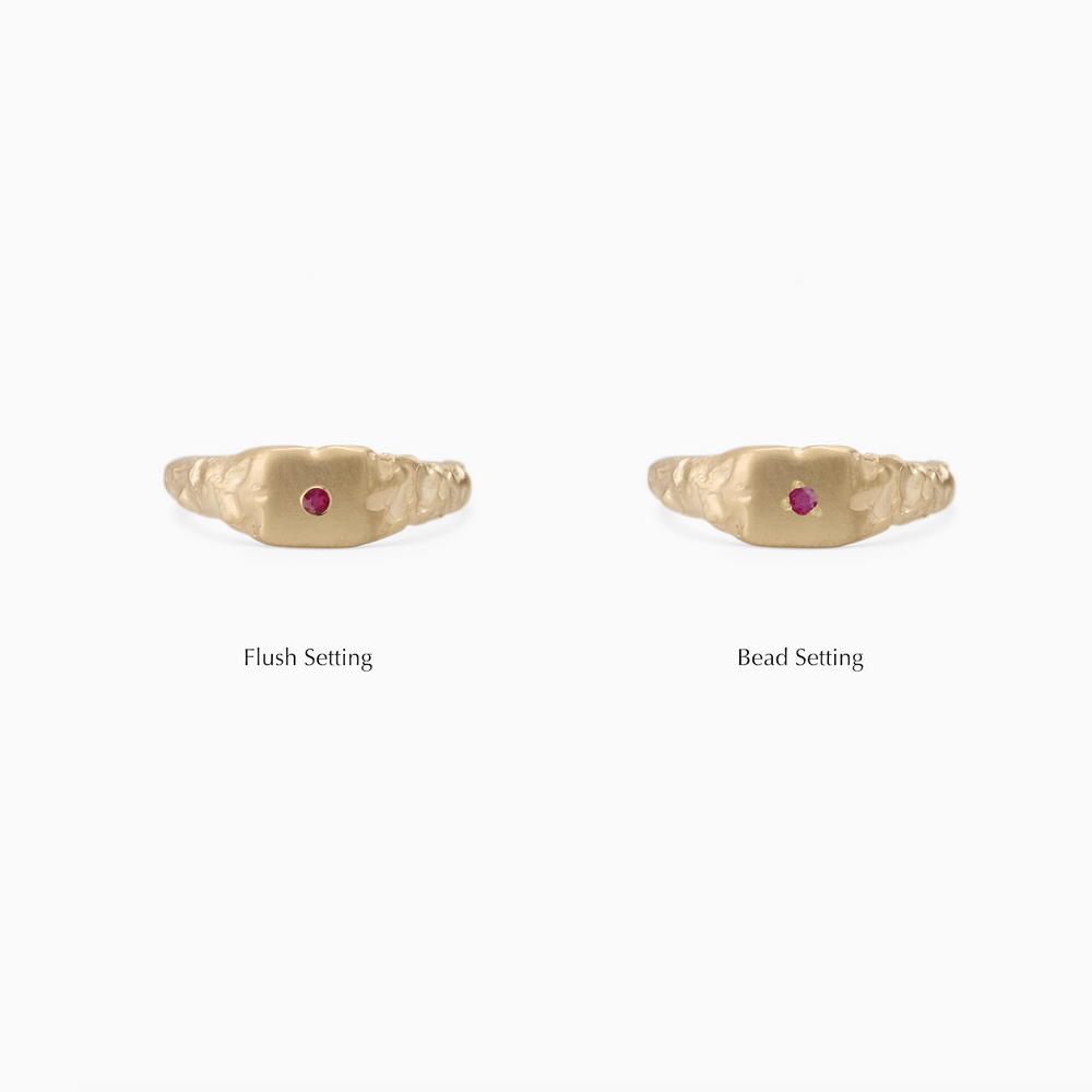 Slate Stone Signet Ring | Yellow Gold