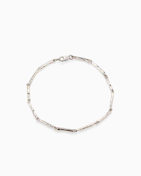 Delicate Hammered Bracelet | Silver