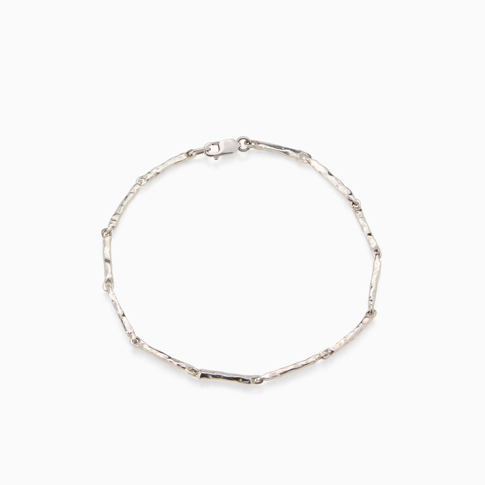 Delicate Hammered Bracelet | Silver