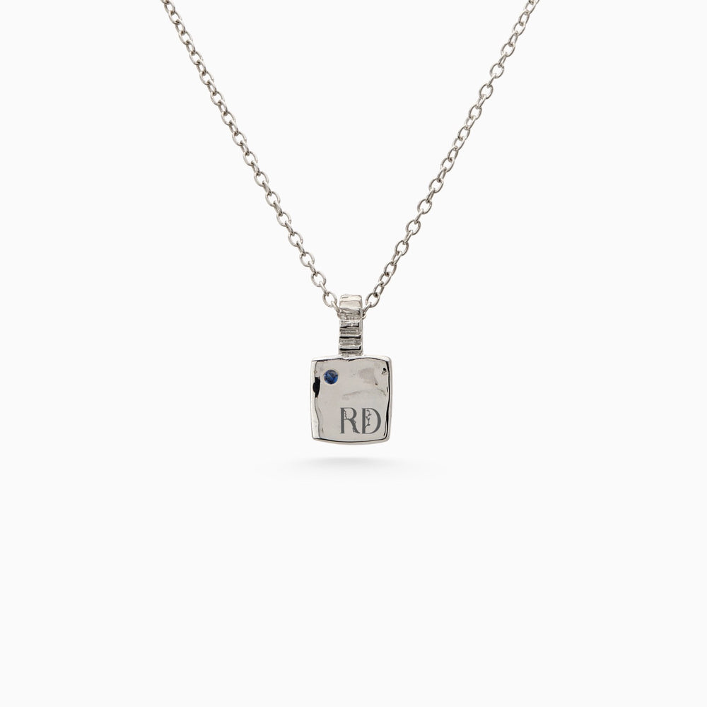 Engraved Slate Pendant | White Gold
