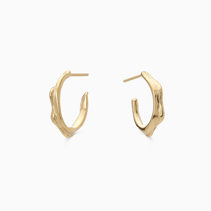 Wave Hoops | Yellow Gold