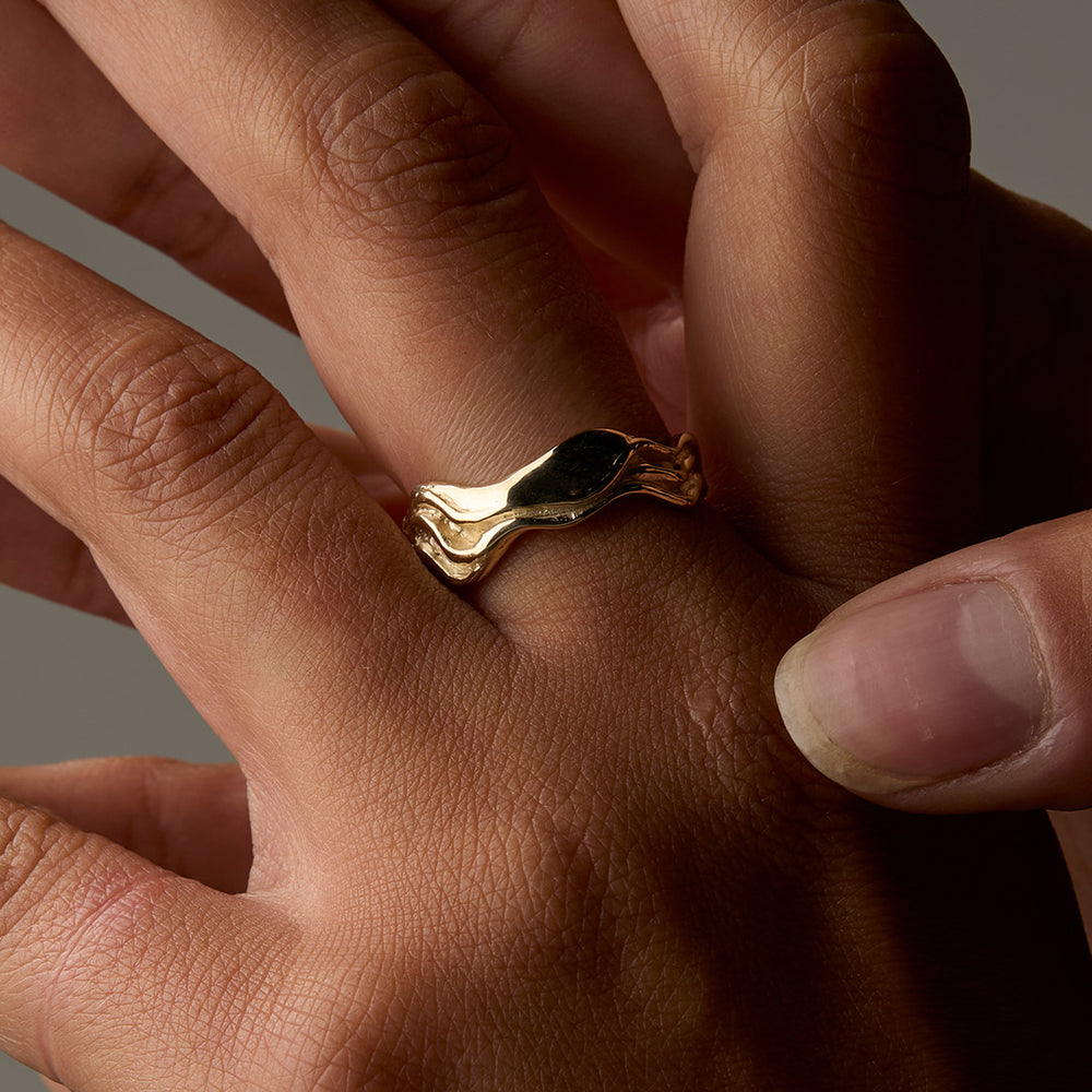 Sculpt Band Ring | Yellow Gold