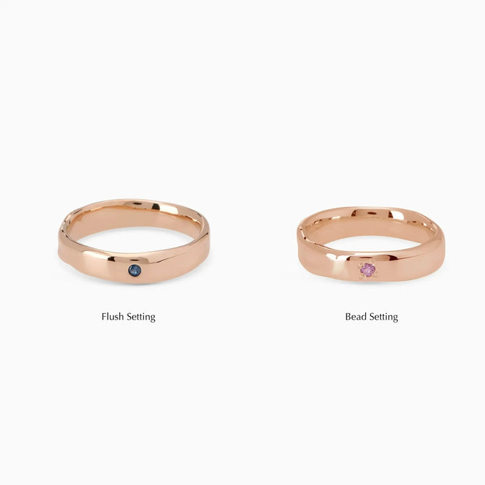 Signature Stone Band Ring | Solid Rose Gold
