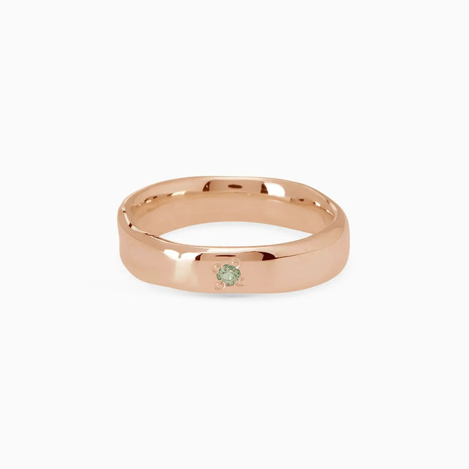 Signature Stone Band Ring | Solid Rose Gold