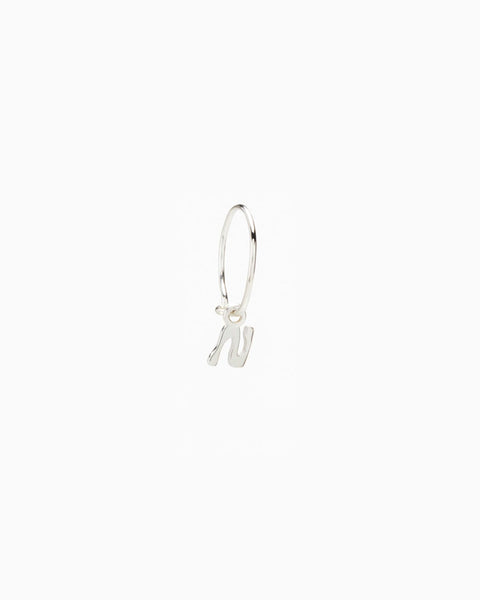 Tiny Letter Earring | Silver