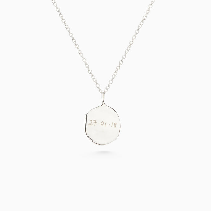 Custom Engraved Pendant | White Gold