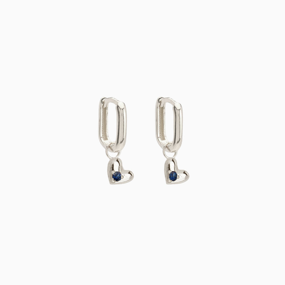 Mini Heart Stone Earring Charm | White Gold