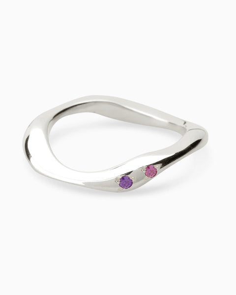 Curve Stone Ring | Silver