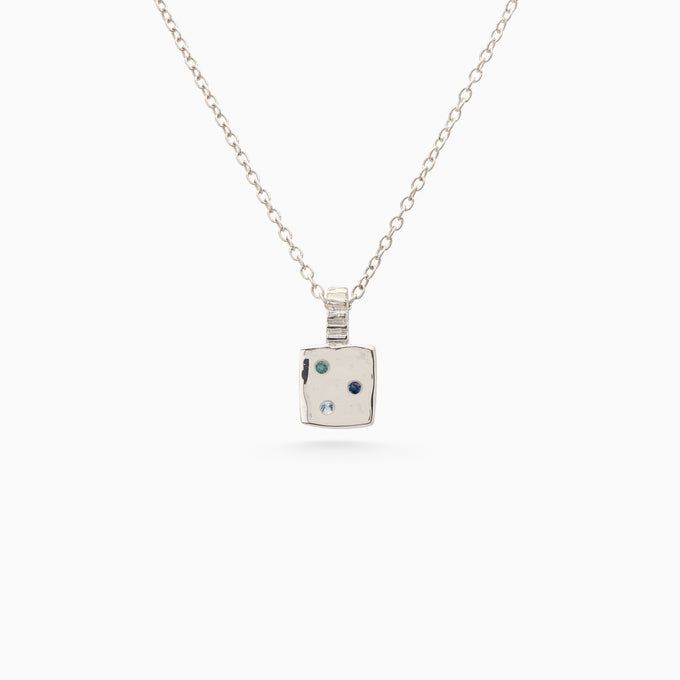 Mini Custom Slate Pendant (Stones & Engraving) | Silver