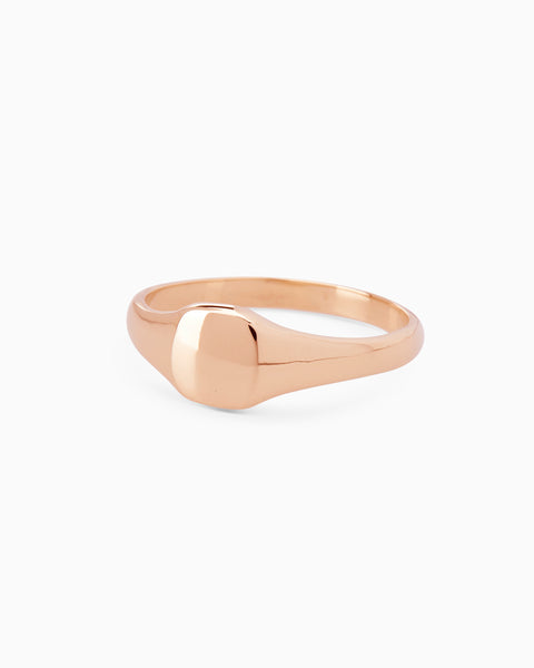 Signature Petite Square Signet Ring | Rose Gold