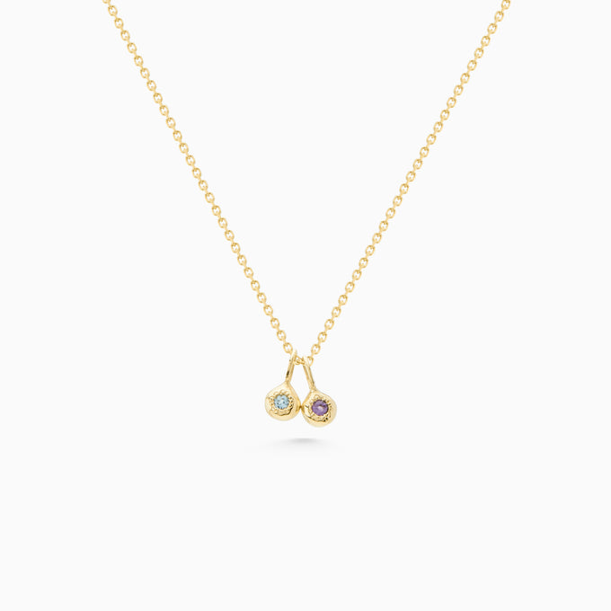 Tiny Birthstone Pendant | Yellow Gold