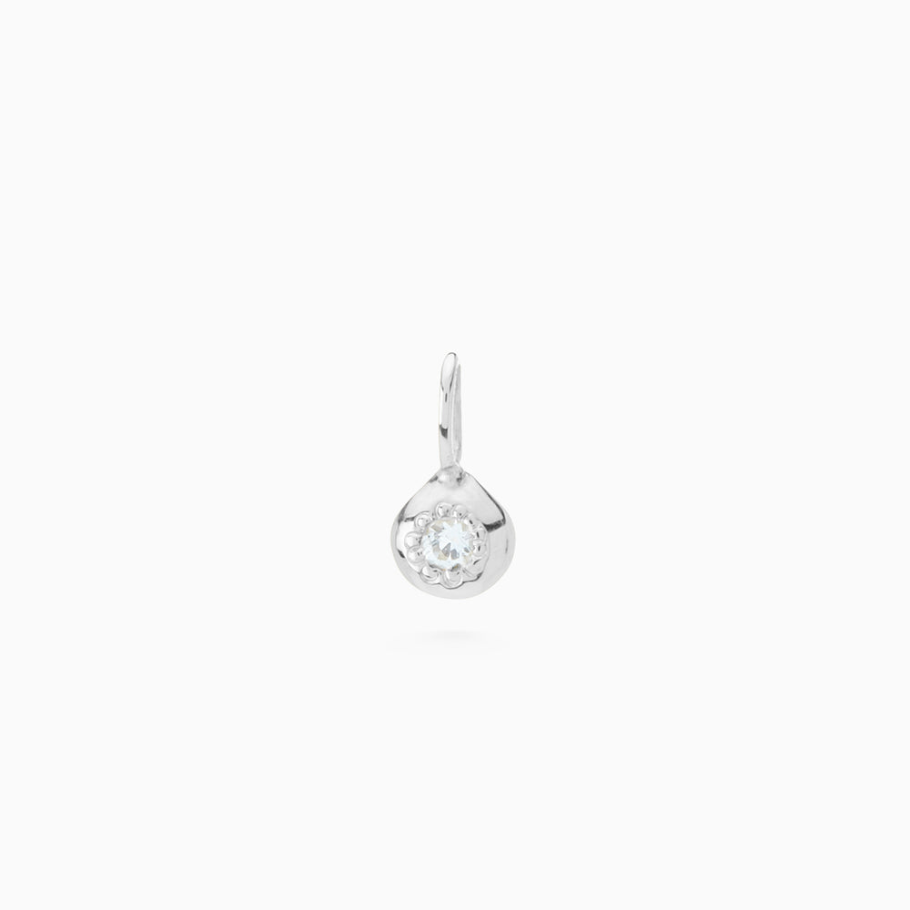 Tiny Birthstone Pendant | Silver