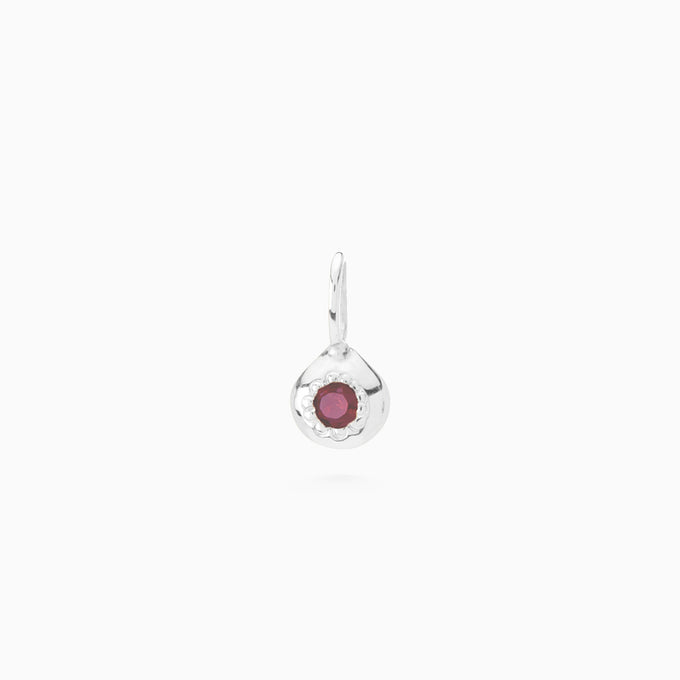 Tiny Birthstone Pendant | Silver