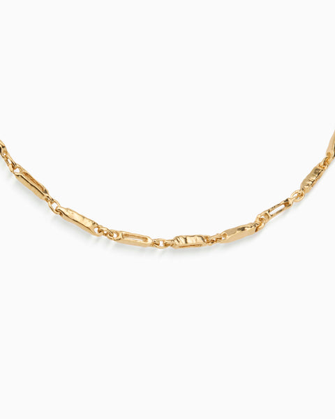 Chunky Hammered Necklace | Yellow Gold