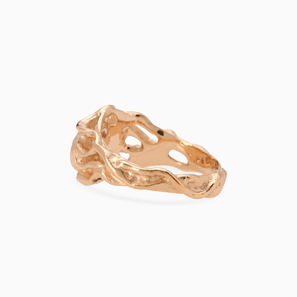 Ivy Oval Signet Ring | Rose Gold