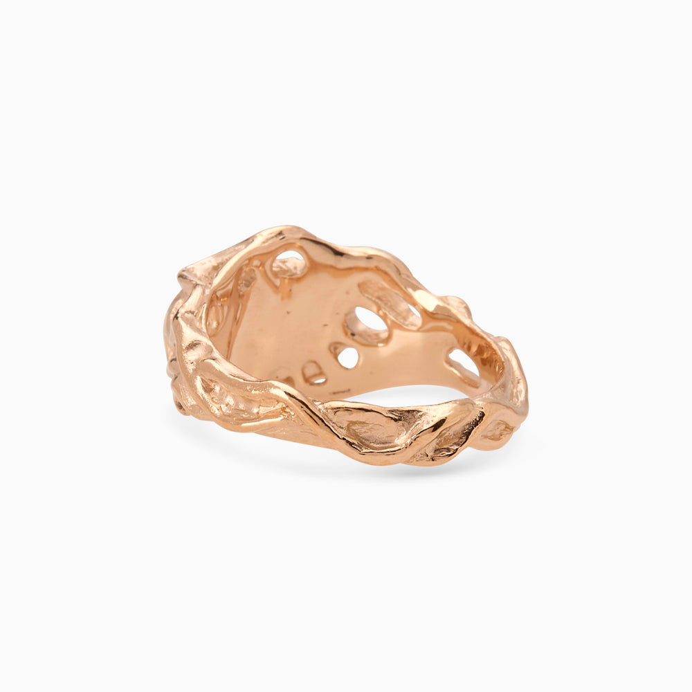 Ivy Oval Signet Ring | Rose Gold