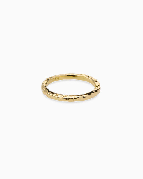Hammered Ring | Solid Yellow Gold