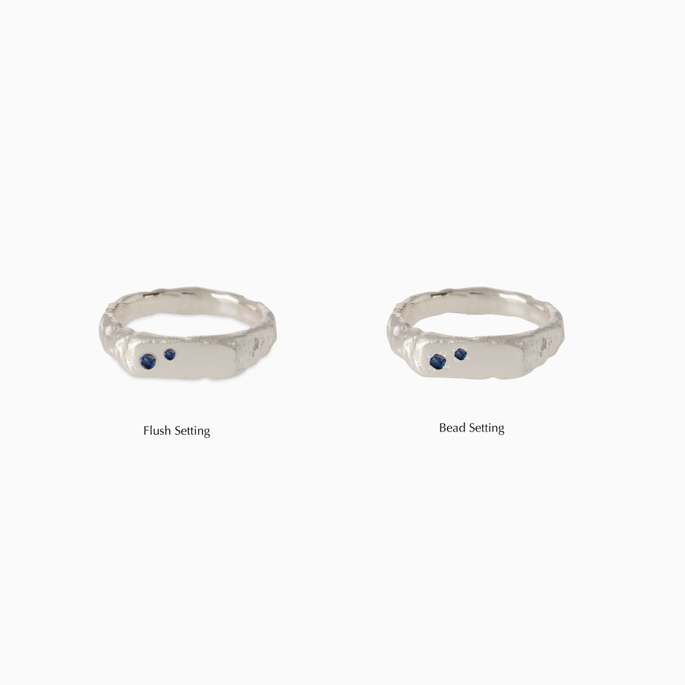 Custom Mason Ring (Stones & Engraving) | Silver