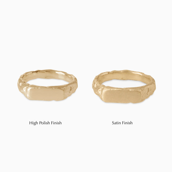 Engraved Mason Ring | Yellow Gold