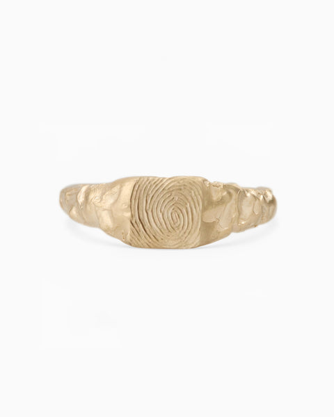 Engraved Slate Signet Ring | Yellow Gold