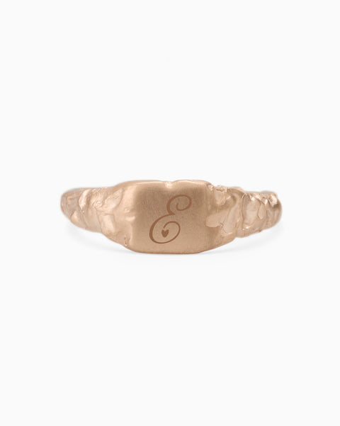 Engraved Slate Signet Ring | Rose Gold