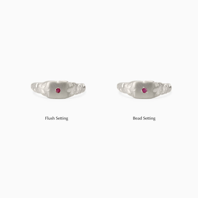 Slate Stone Signet Ring | Silver