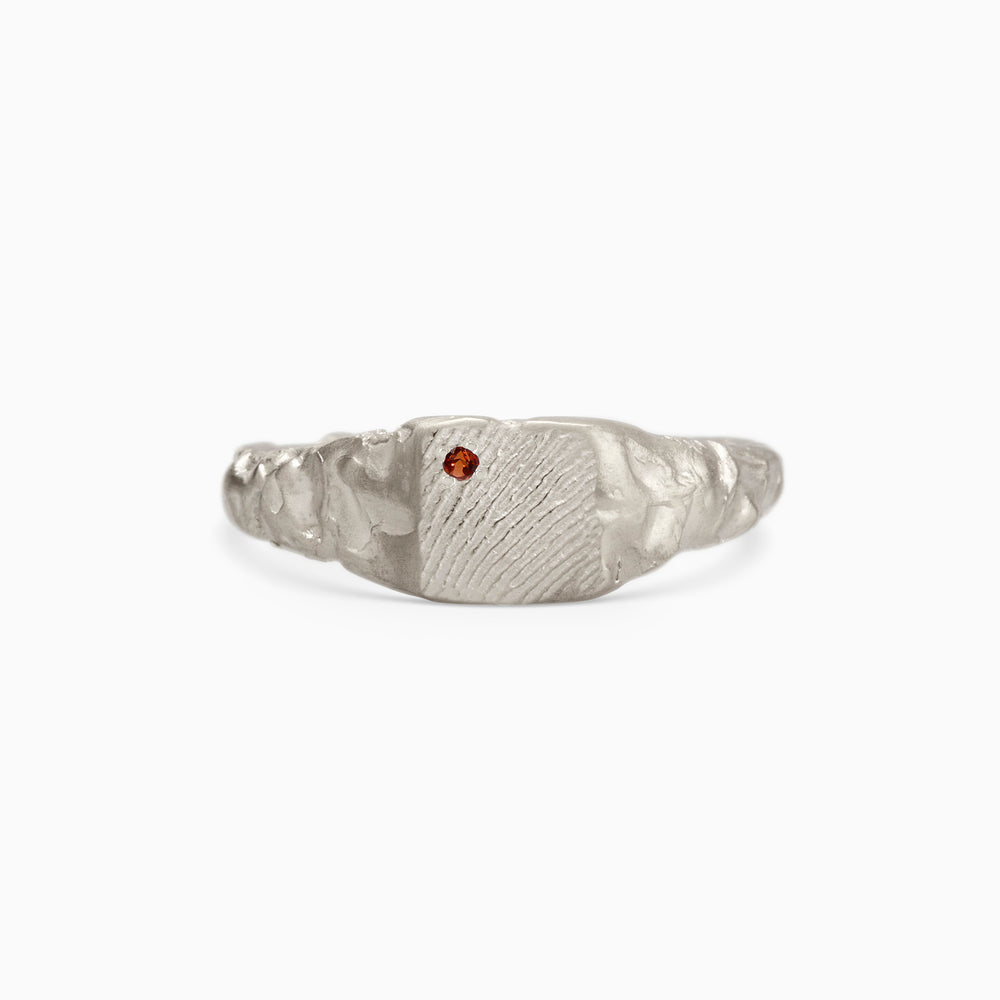 Impression™ Slate Signet Ring | White Gold