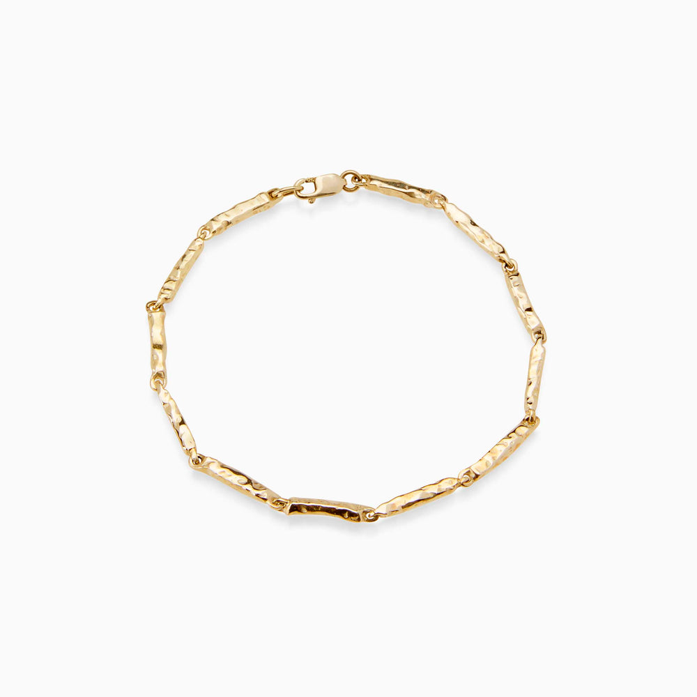 Delicate Hammered Bracelet | Yellow Gold