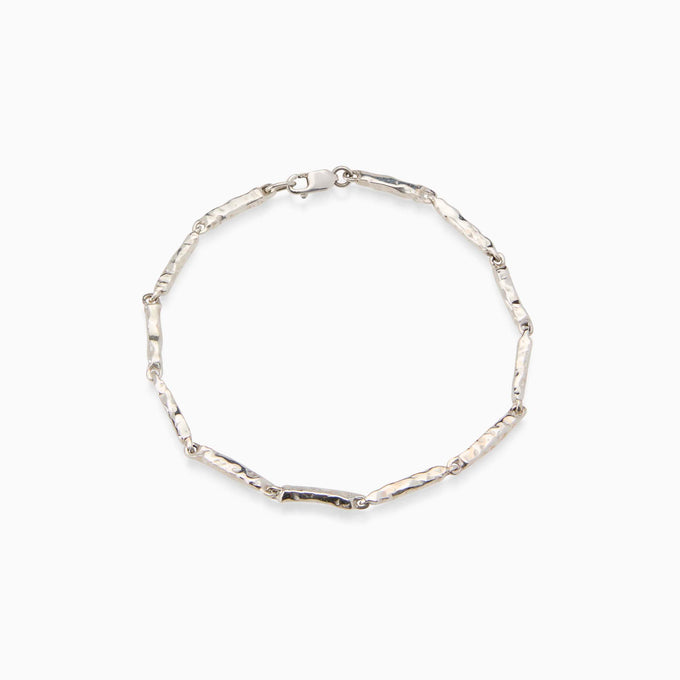 Delicate Hammered Bracelet | Silver