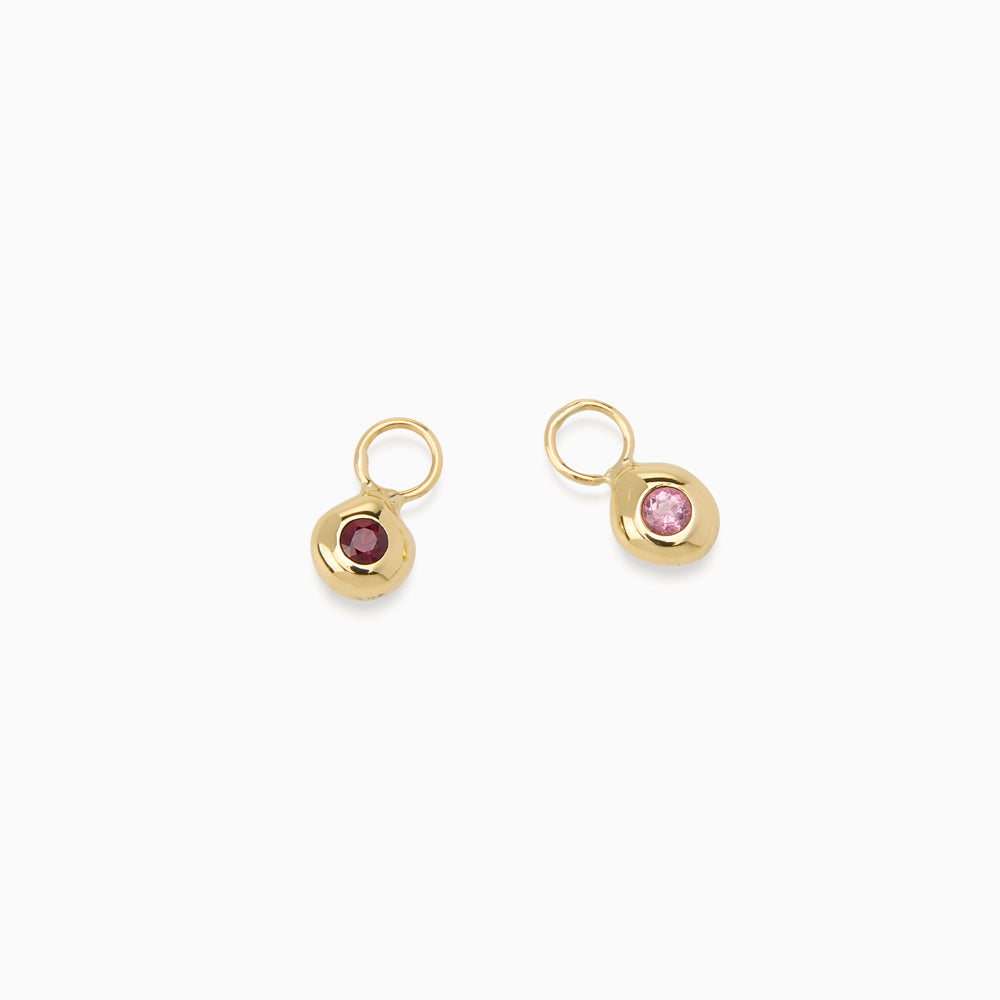 Tiny Birthstone Earring Charm | Yellow Gold