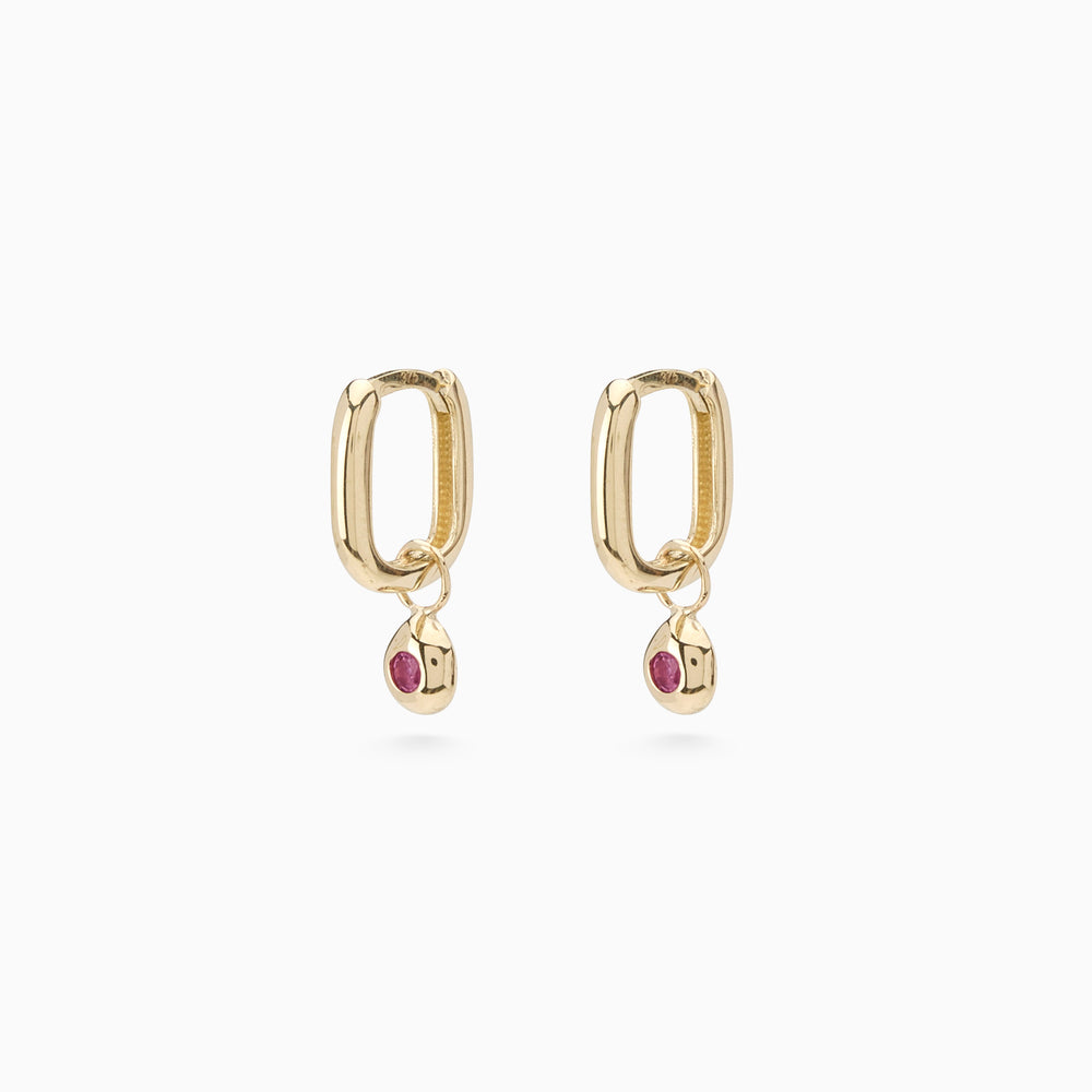 Tiny Birthstone Earring Charm | Yellow Gold