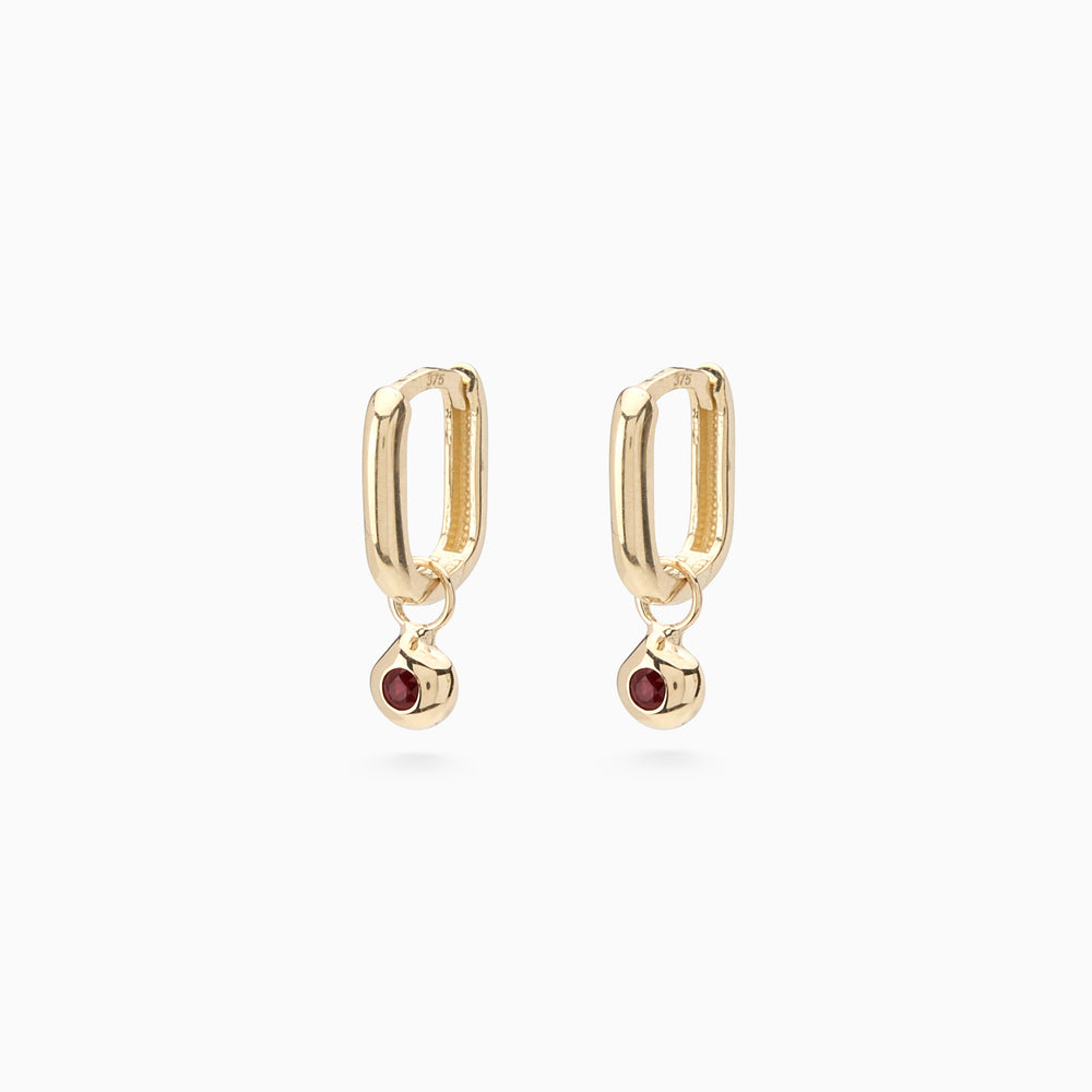 Tiny Birthstone Earring Charm | Yellow Gold