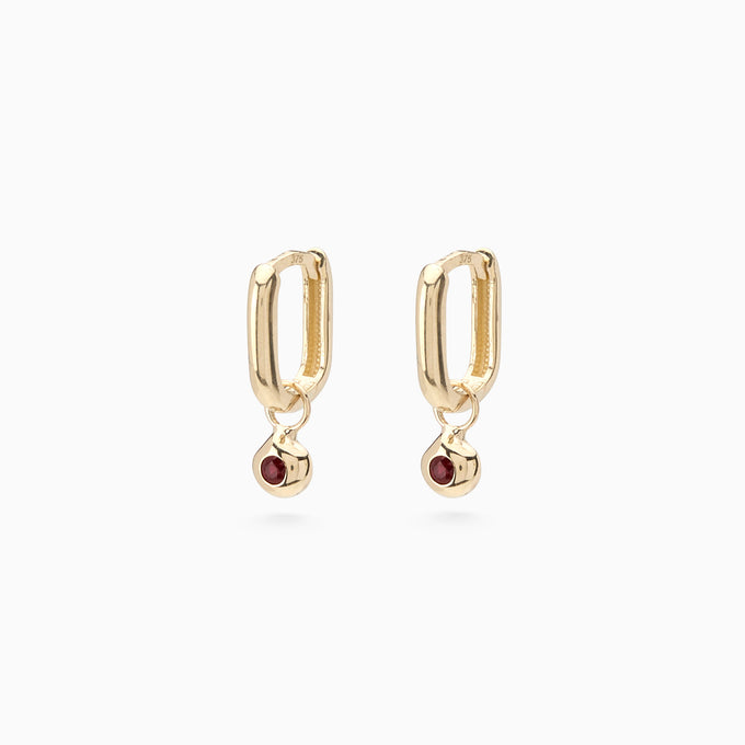 Tiny Birthstone Earring Charm | Yellow Gold