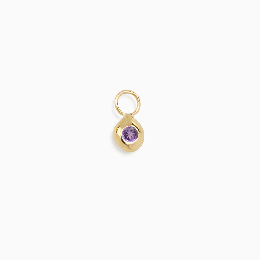 Tiny Birthstone Earring Charm | Yellow Gold