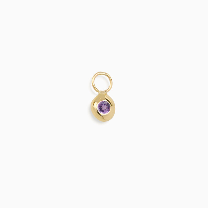 Tiny Birthstone Earring Charm | Yellow Gold