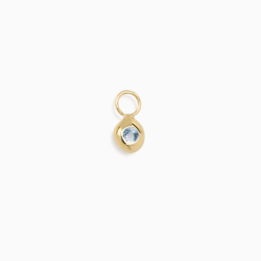 Tiny Birthstone Earring Charm | Yellow Gold