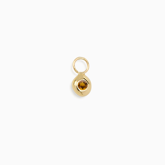 Tiny Birthstone Earring Charm | Yellow Gold