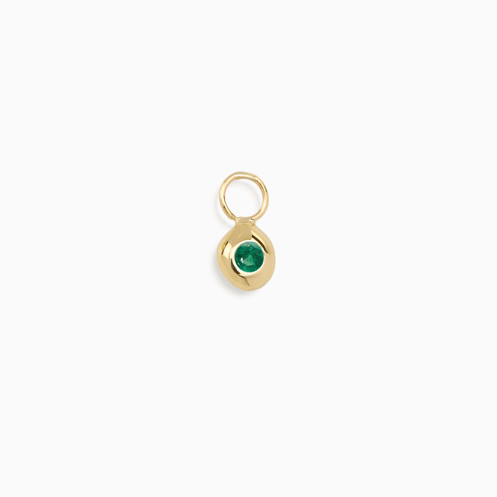 Tiny Birthstone Earring Charm | Yellow Gold